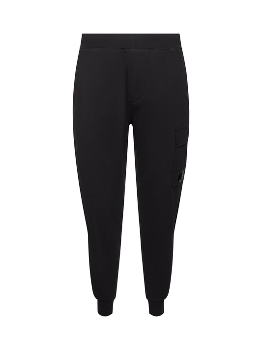 Pantaloni sportivi cargo in felpa di cotone nero