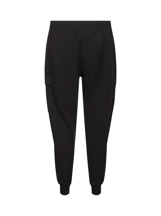 Pantaloni sportivi cargo in felpa di cotone nero