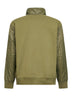 Green Diagonal Raised Fleece Mixed half-zip sweatshirt