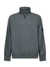 Grey Diagonal Raised Fleece Mixed half-zip sweatshirt