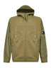 Green Diagonal Raised Fleece Mixed zip-up hoodie