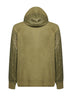 Green Diagonal Raised Fleece Mixed zip-up hoodie