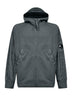 Grey Diagonal Raised Fleece Mixed zip-up hoodie