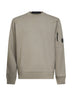 Beige Diagonal Raised Fleece Crewneck Lens sweatshirt