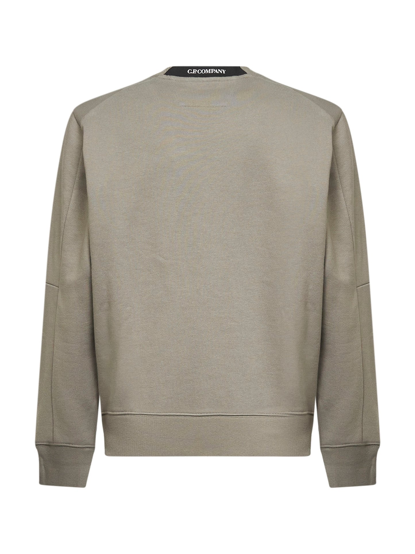Beige Diagonal Raised Fleece Crewneck Lens sweatshirt