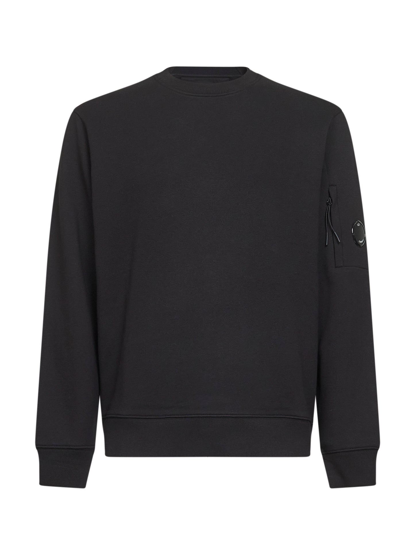 Black Diagonal Raised Fleece Crewneck Lens sweatshirt