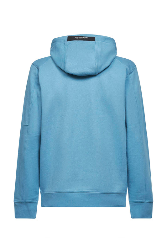 Light Blue Diagonal Raised Fleece Hooded Lens hoodie