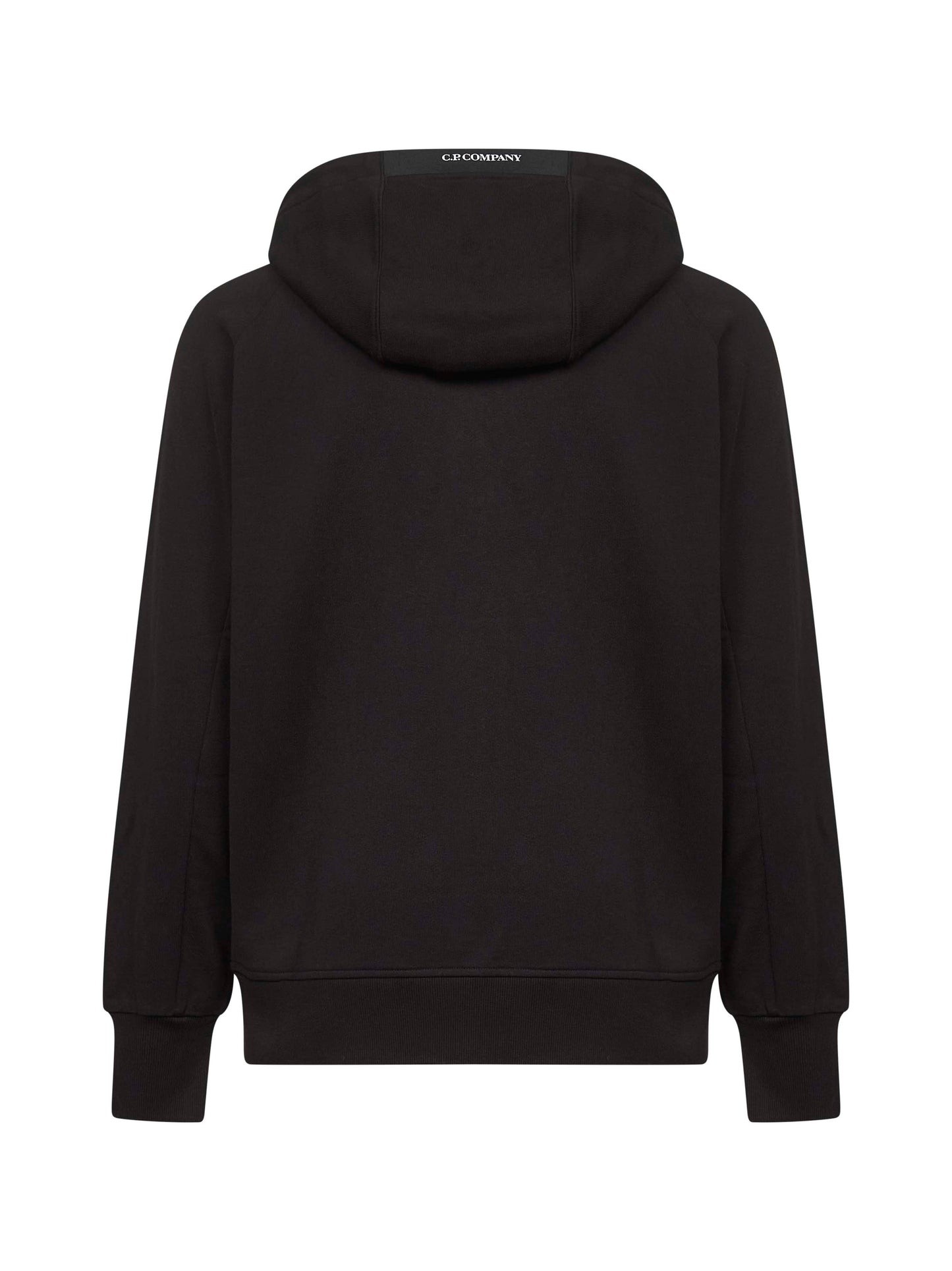 Black Diagonal Raised Fleece zip-up hoodie