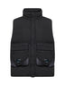 Black Eco-Chrome R Mixed hooded padded vest