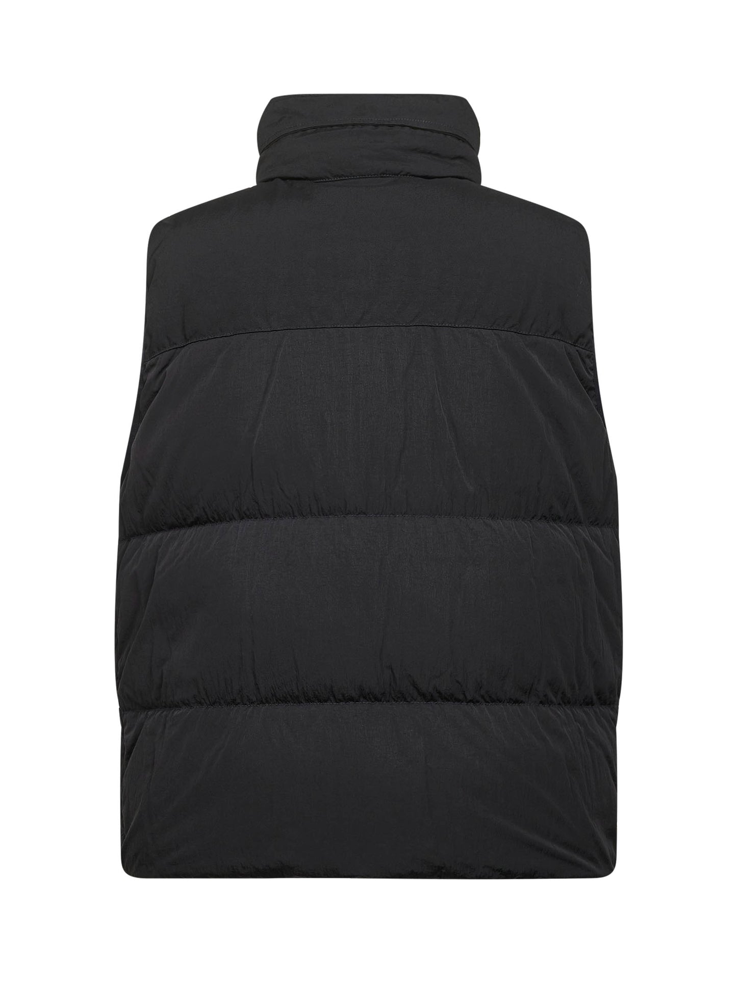Black Eco-Chrome R Mixed hooded padded vest