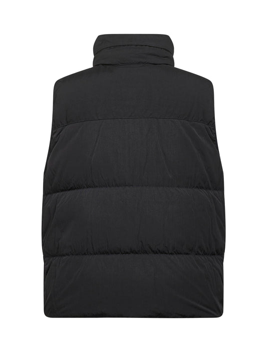 Black Eco-Chrome R Mixed hooded padded vest
