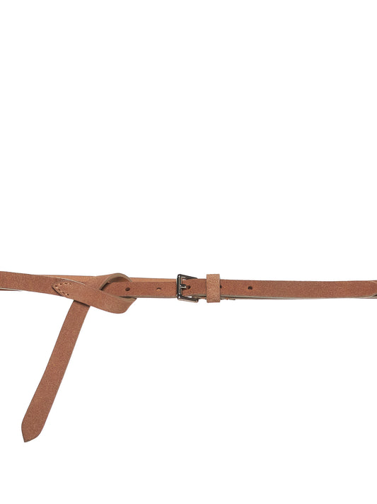 Honey-colored suede belt