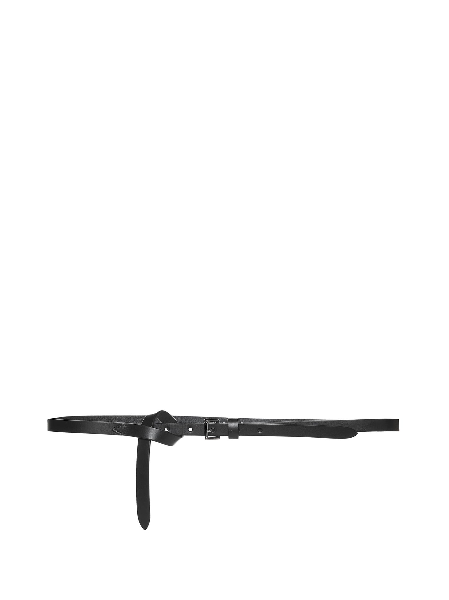 Black buffalo leather belt