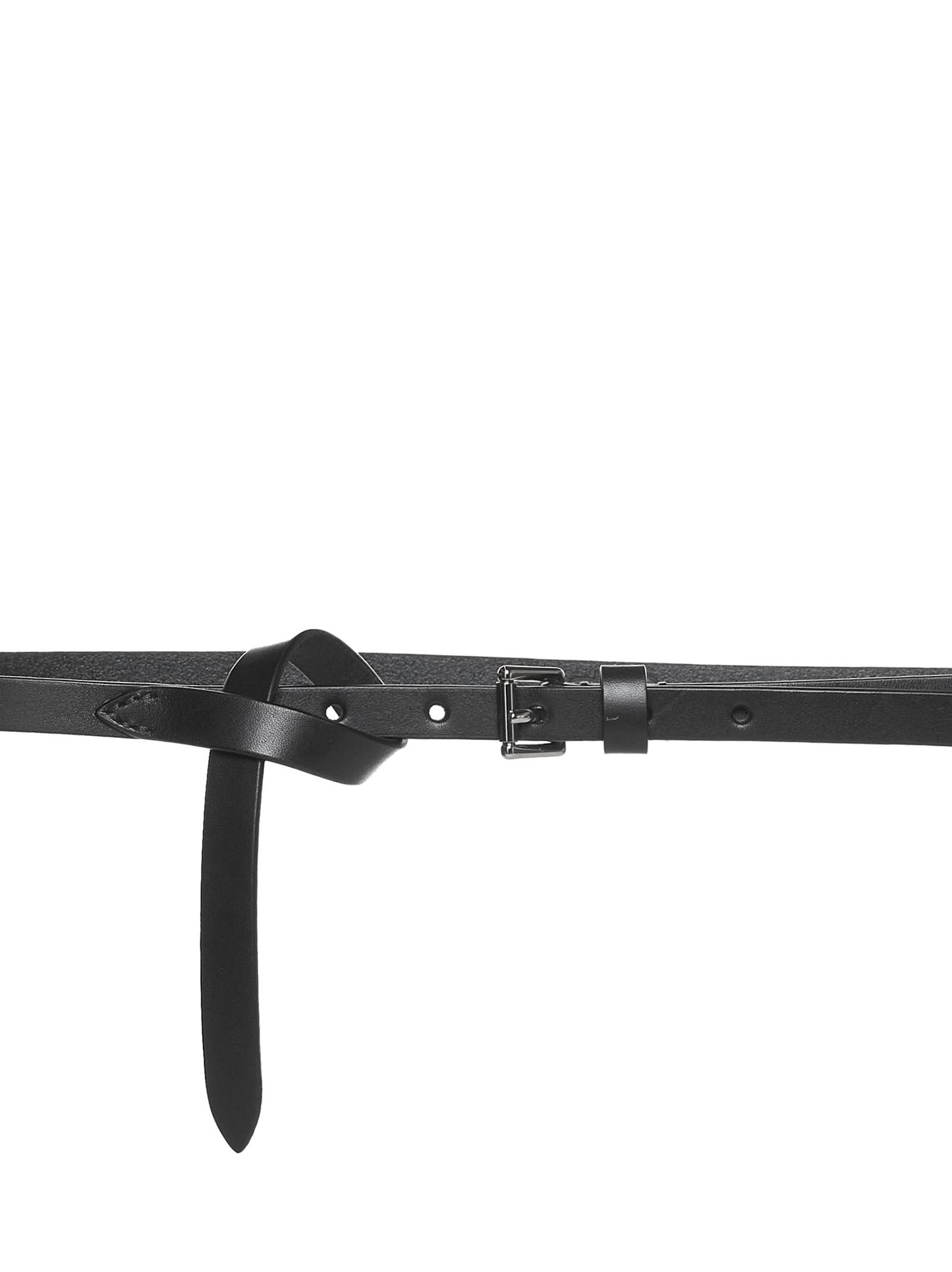 Black buffalo leather belt