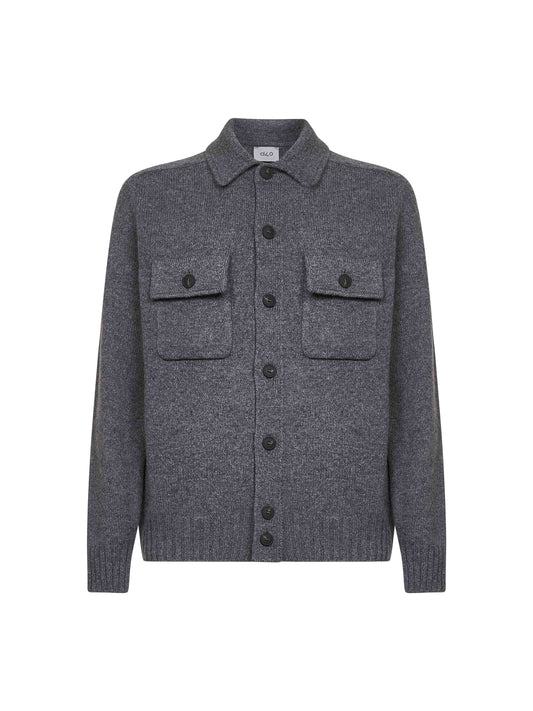Grey virgin wool knit jacket