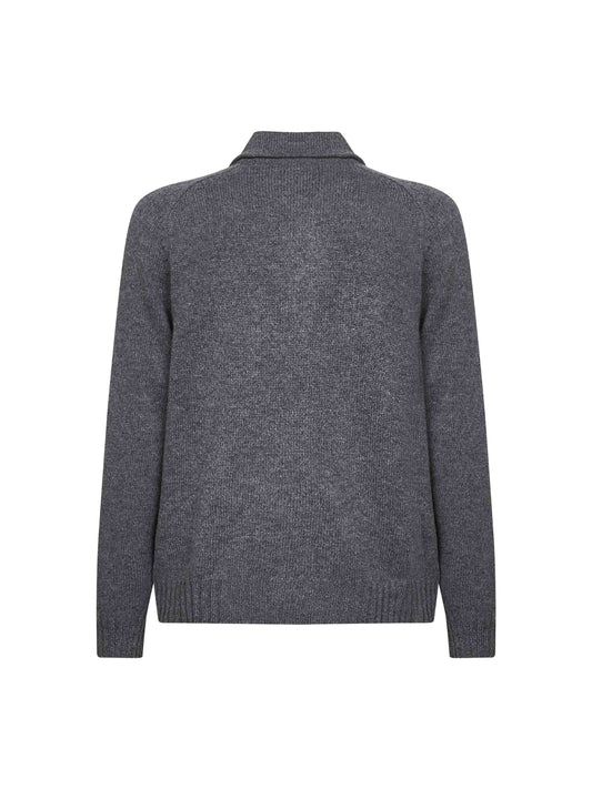 Grey virgin wool knit jacket