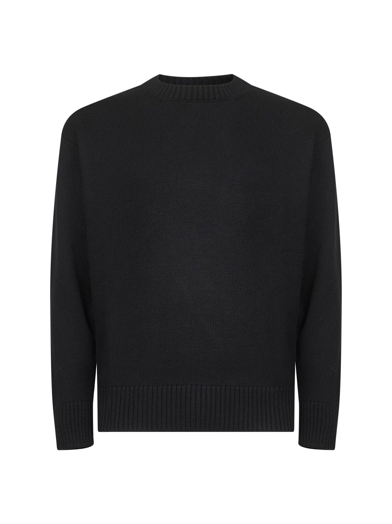 Maglia relaxed-fit in lana vergine nera