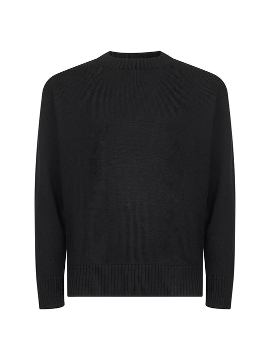 Maglia relaxed-fit in lana vergine nera