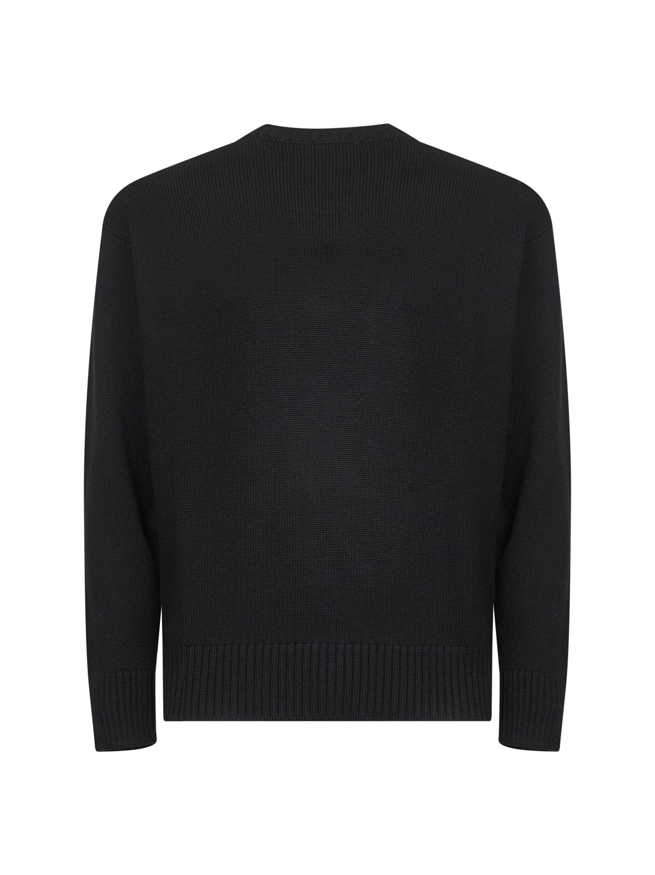 Maglia relaxed-fit in lana vergine nera