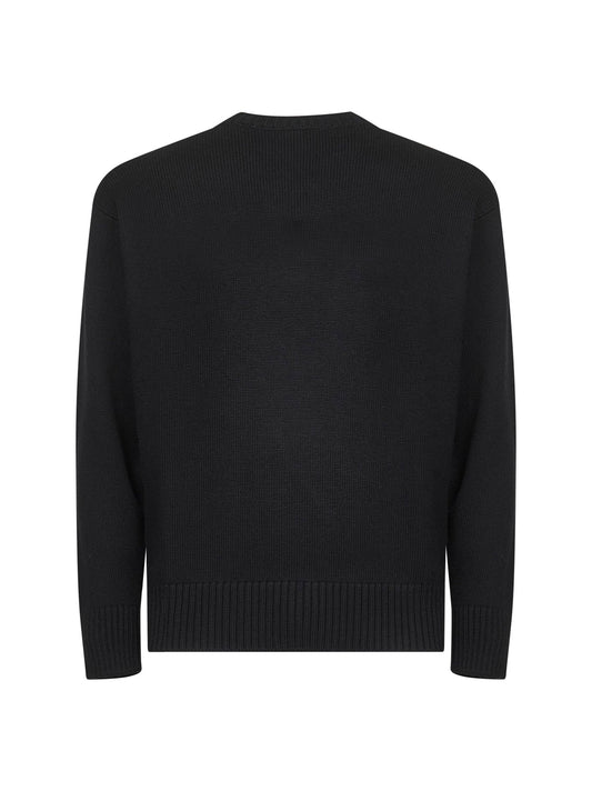 Maglia relaxed-fit in lana vergine nera