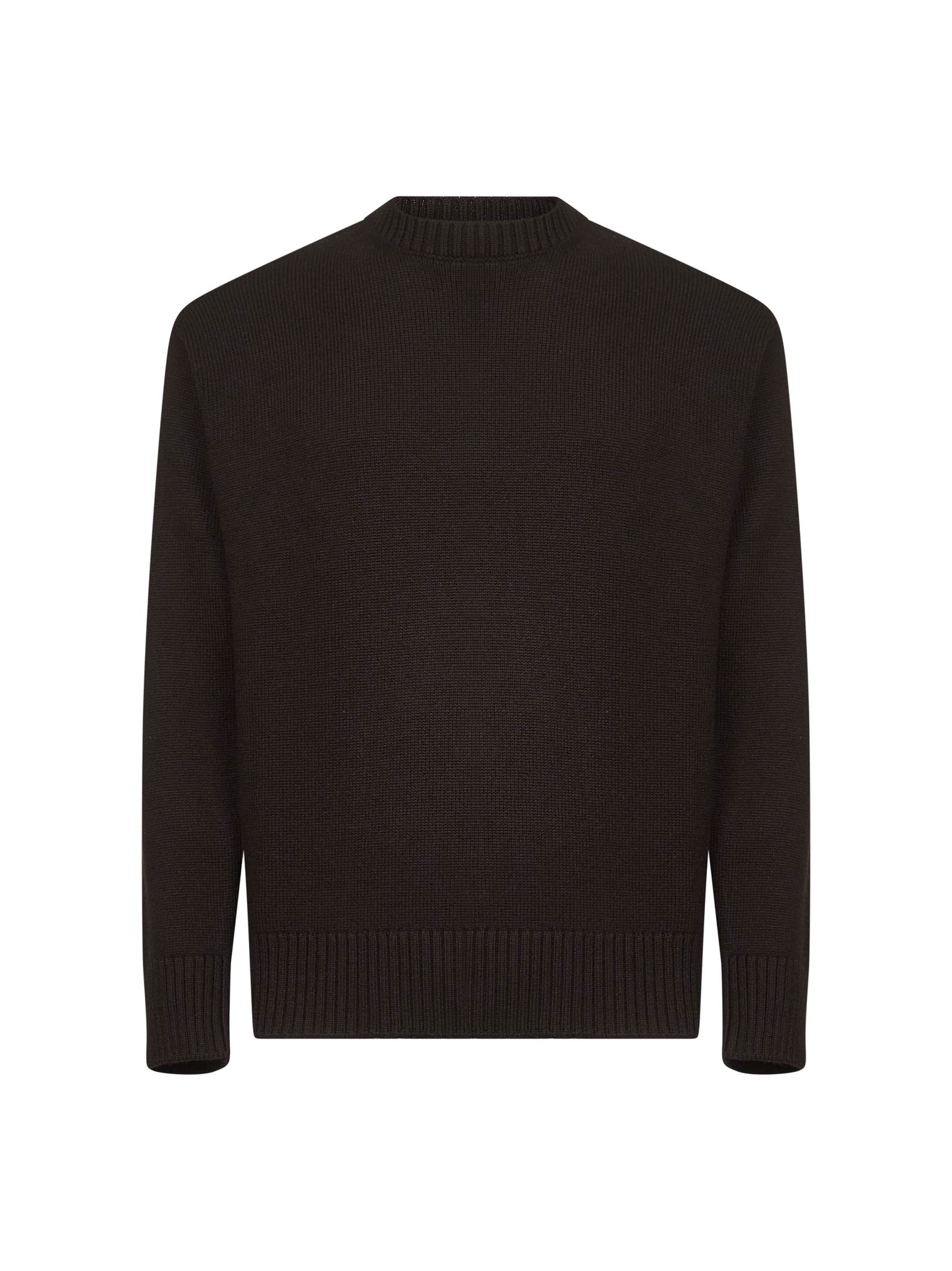 Maglia relaxed-fit in lana vergine marrone