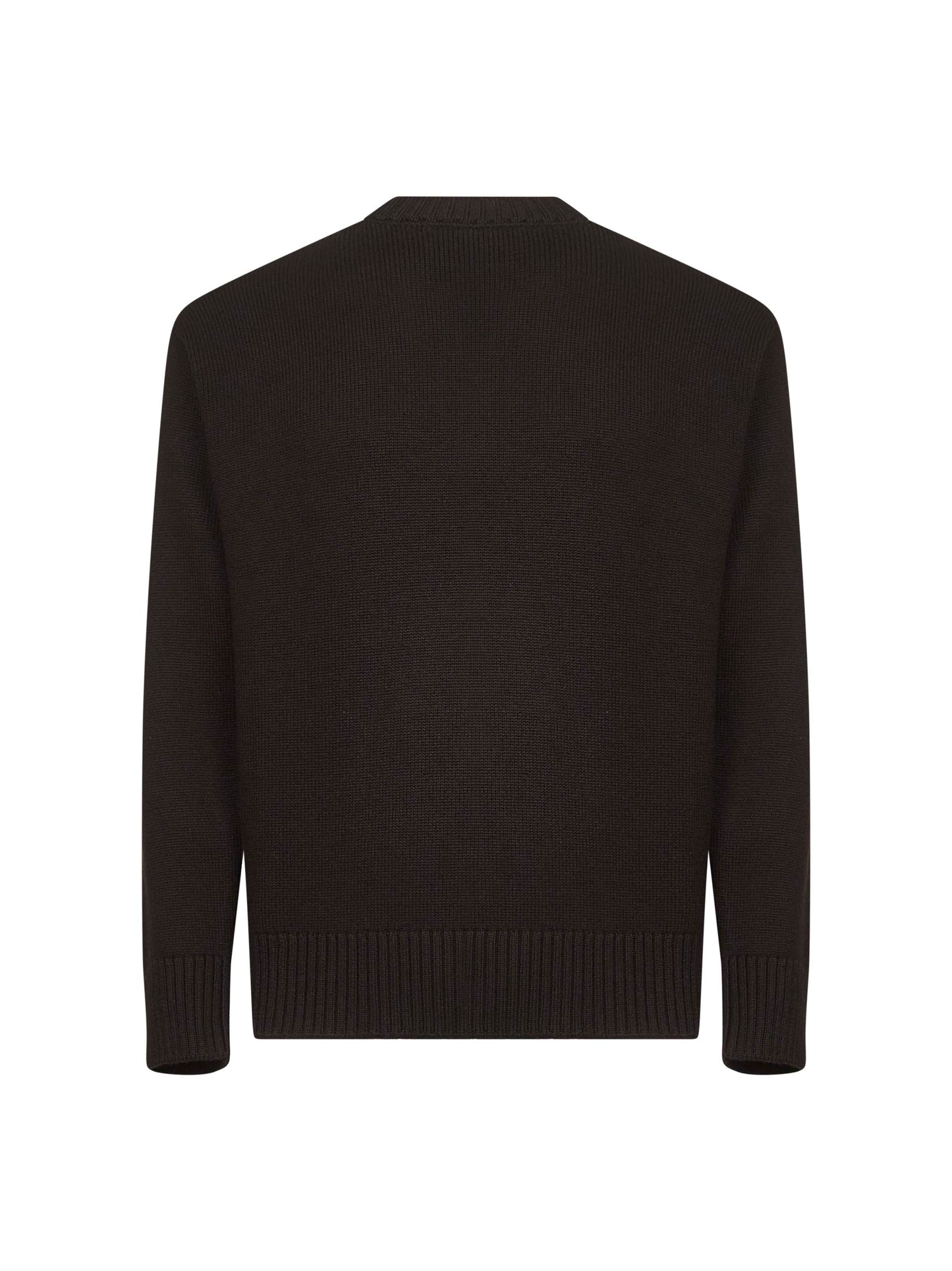 Maglia relaxed-fit in lana vergine marrone