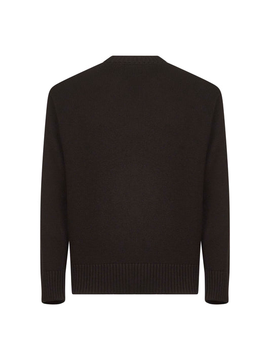 Maglia relaxed-fit in lana vergine marrone