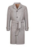Stone virgin wool belted coat