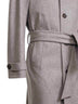 Stone virgin wool belted coat