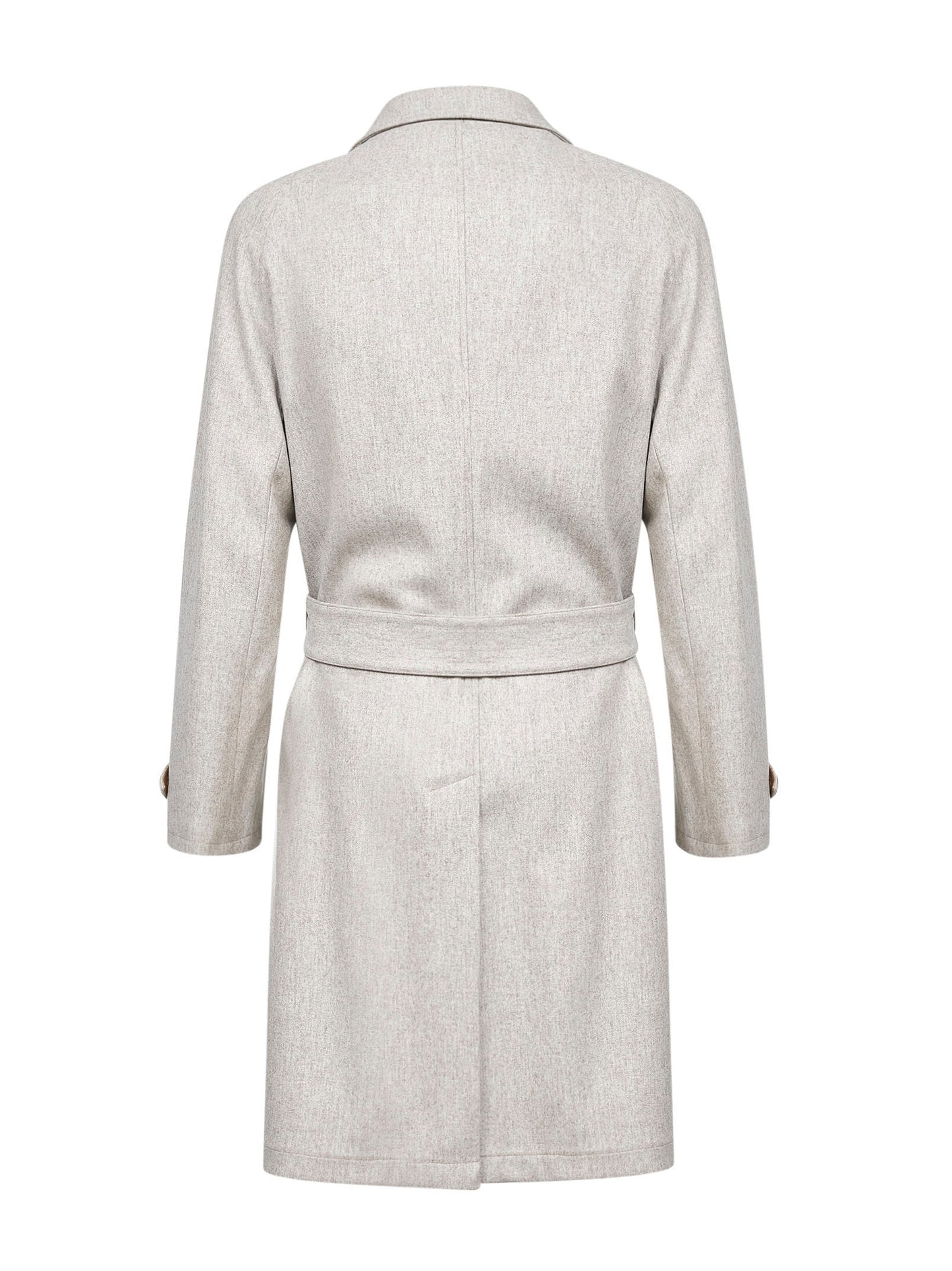 Sand virgin wool belted coat
