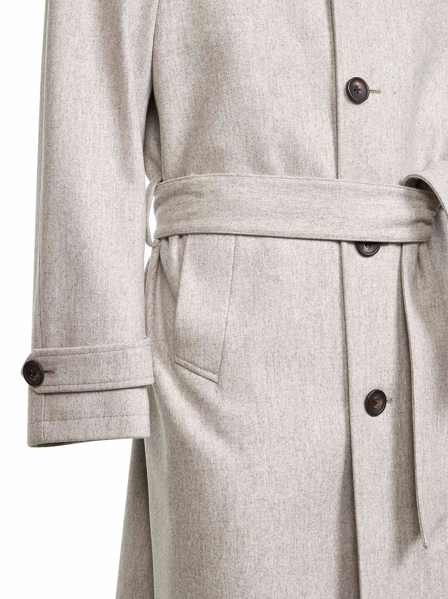 Sand virgin wool belted coat
