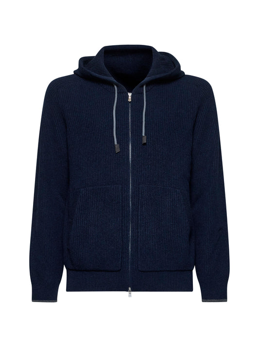 Hooded zip-up sweatshirt