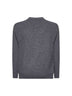 Grey virgin wool knit relaxed fit cardigan