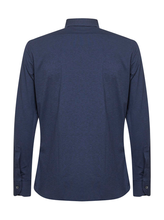 Blue stretch jersey shirt
