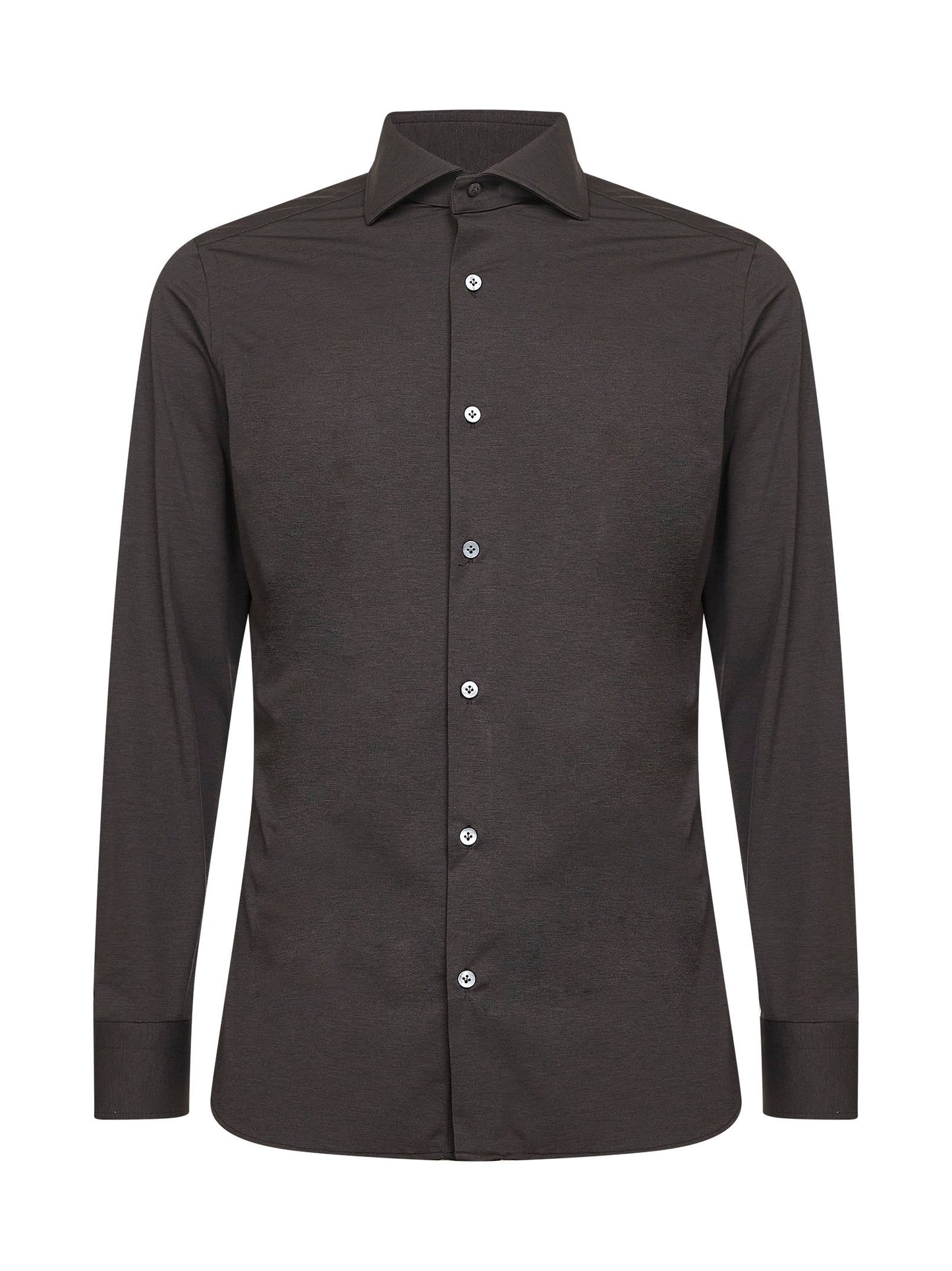 Brown stretch jersey shirt