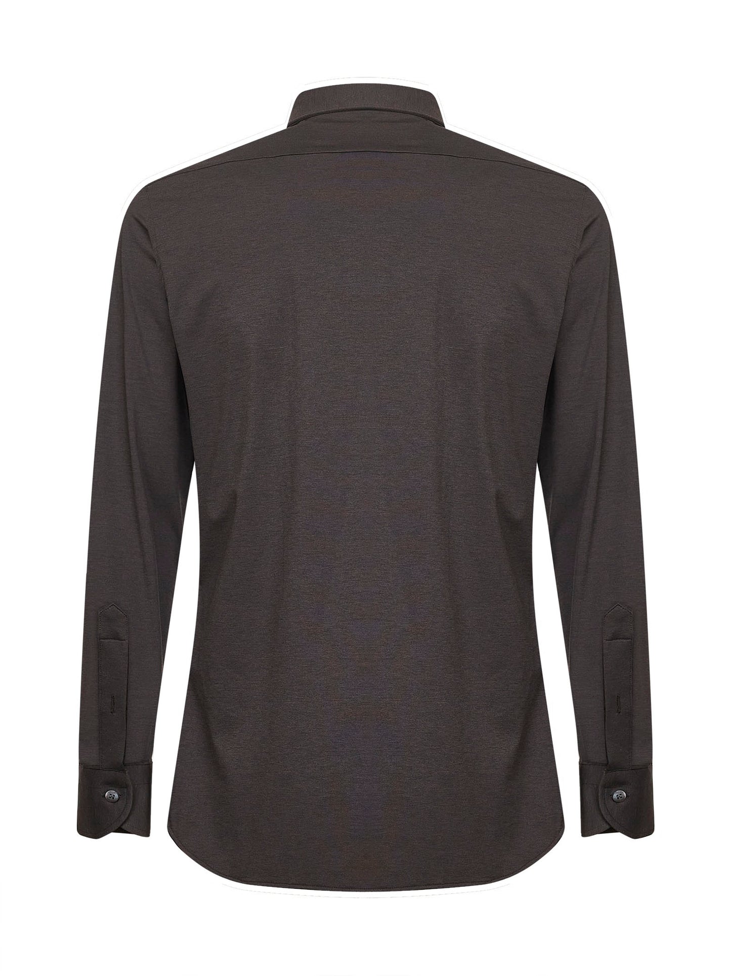 Brown stretch jersey shirt