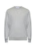 Grey silk and cotton crewneck sweater