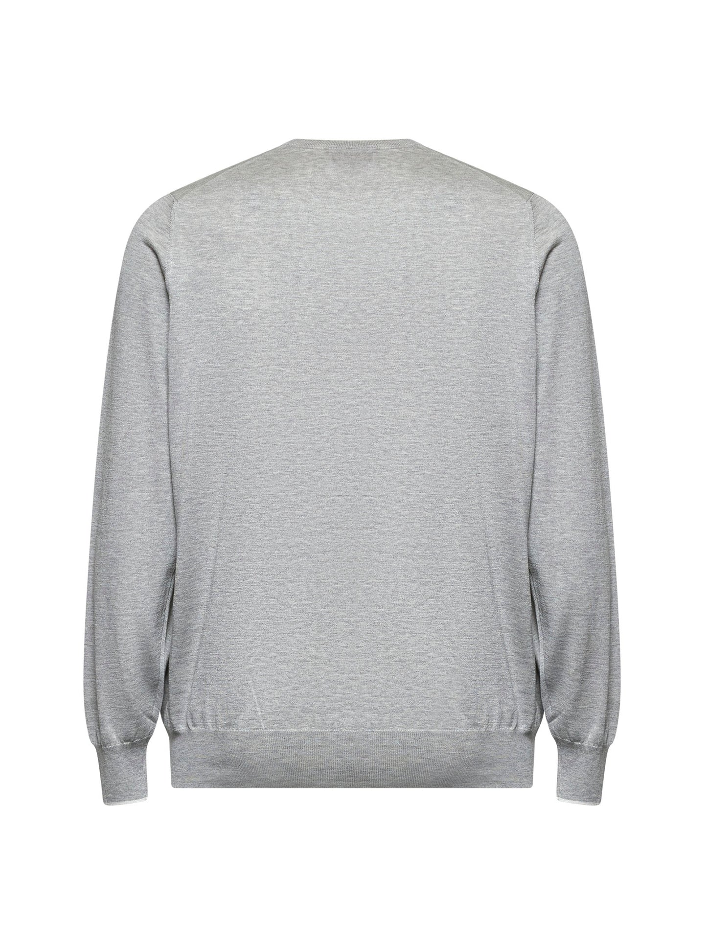 Grey silk and cotton crewneck sweater