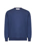 Maglia girocollo in seta e cotone blu