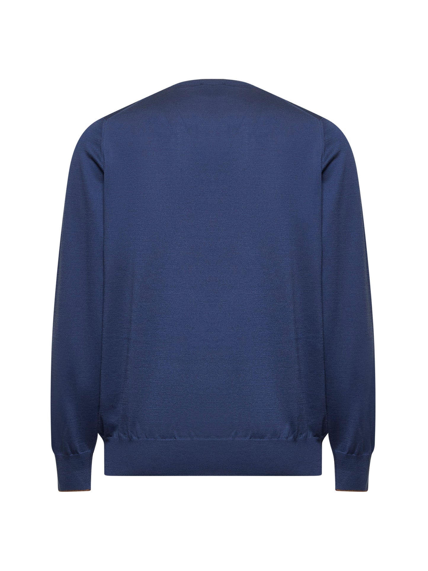Maglia girocollo in seta e cotone blu