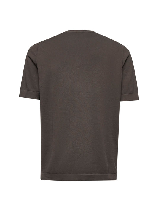 Brown cotton knit T-shirt
