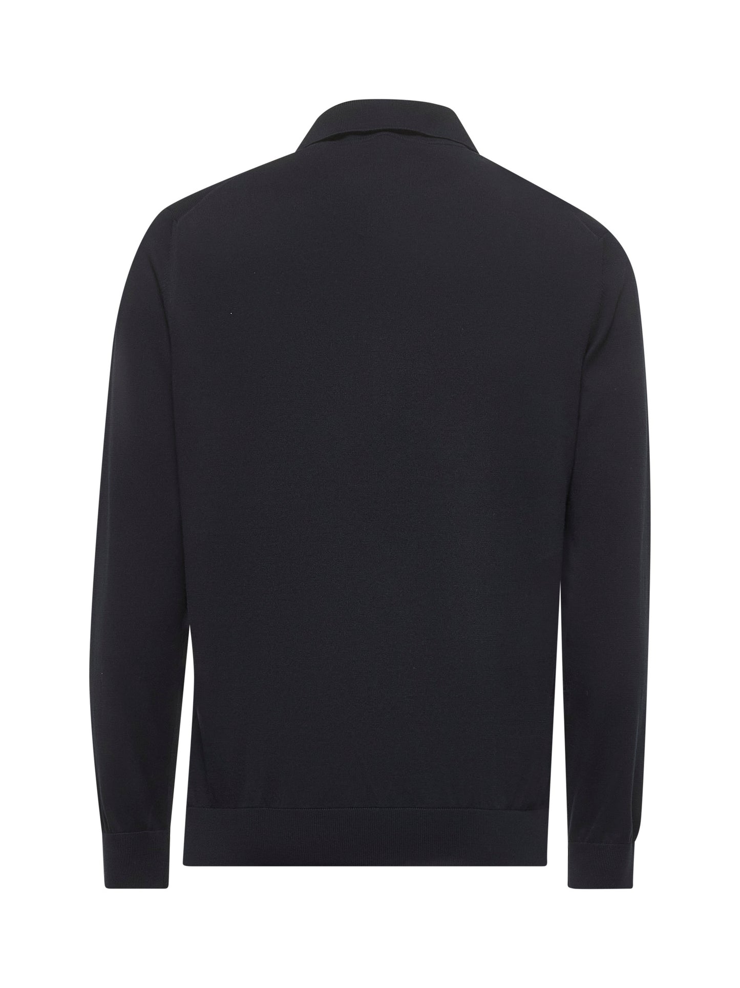 Blue cotton knit polo shirt