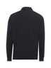 Blue cotton knit polo shirt