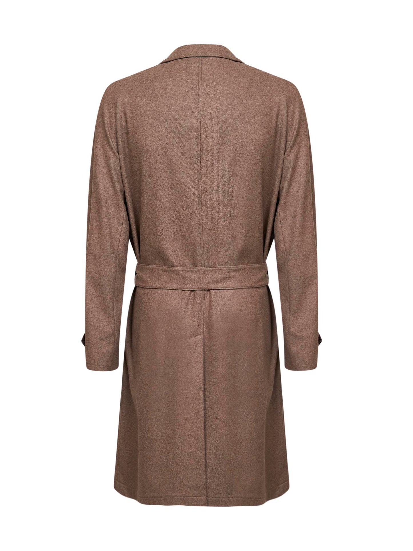 Biscuit wool blend belted coat