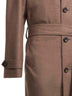 Biscuit wool blend belted coat