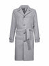 Grey wool blend belted coat