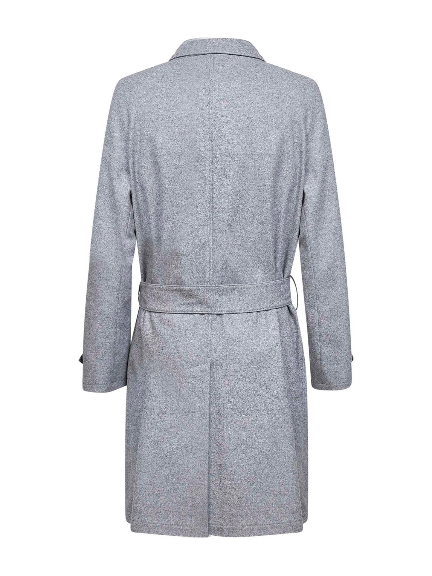 Grey wool blend belted coat