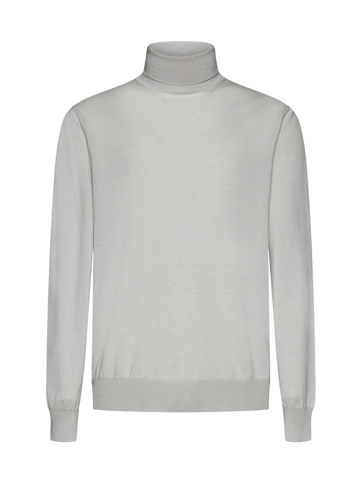 Grey virgin wool turtleneck sweater