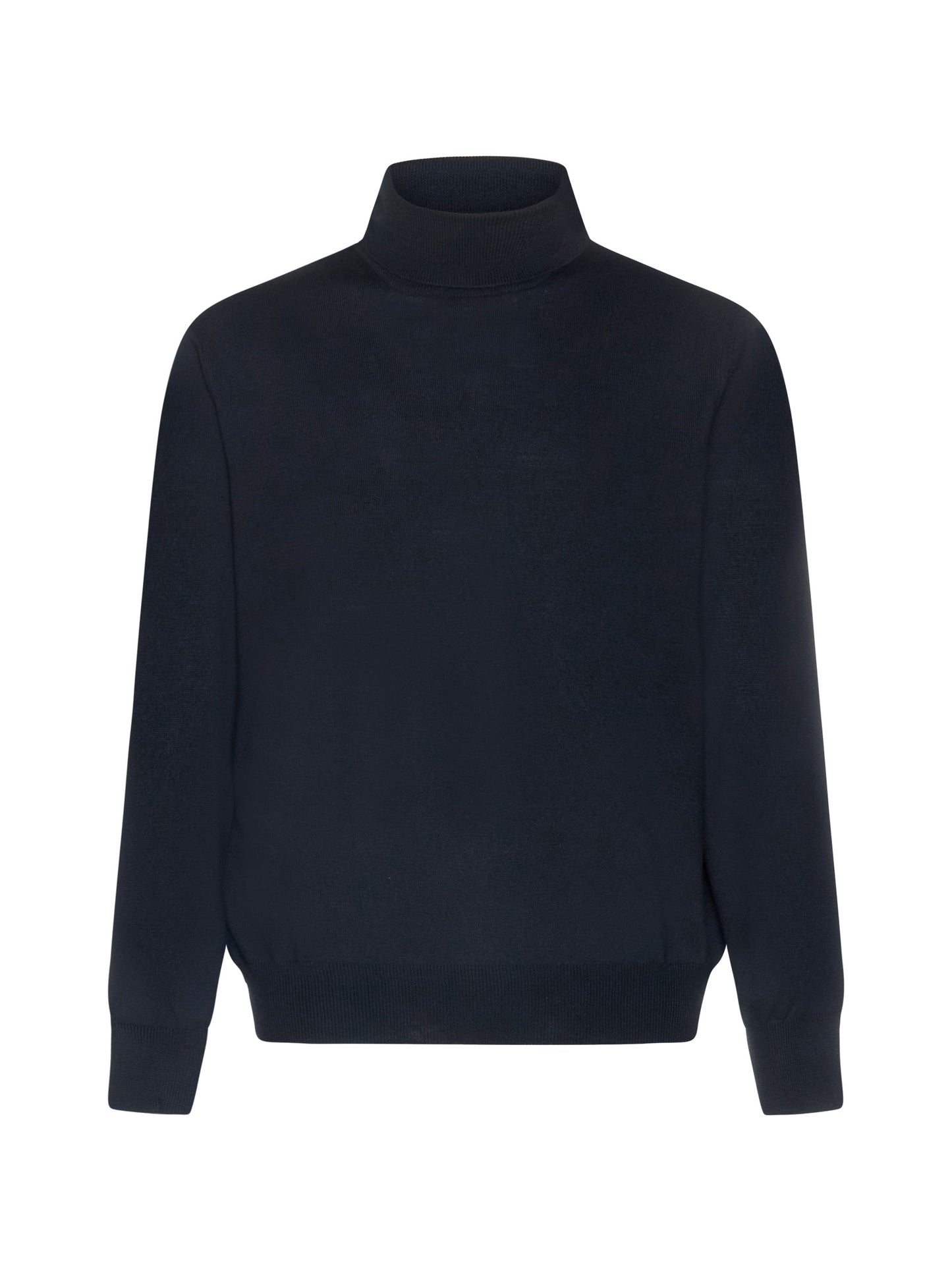 Black virgin wool turtleneck sweater