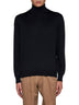 Black virgin wool turtleneck sweater